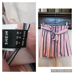 SHEIN PINK TIE SHORTS